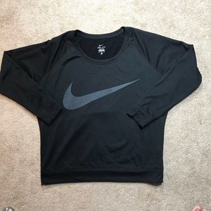 Nike Dri-Fit Black Sweater with big swoosh H1B